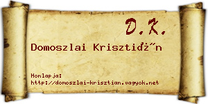Domoszlai Krisztián névjegykártya